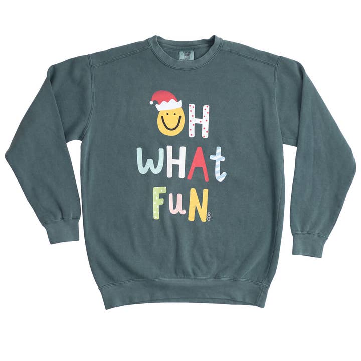 Sweatshirt Oh What Fun - Blue Spruce pour la vente par Callie Danielle
