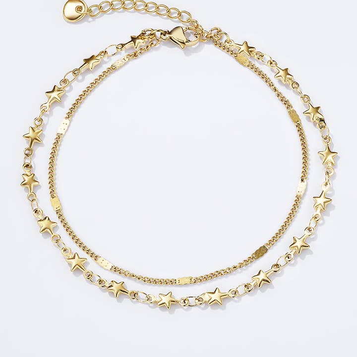 Gold Stainless steel anklets 624RX24 for wholesale on Faire1