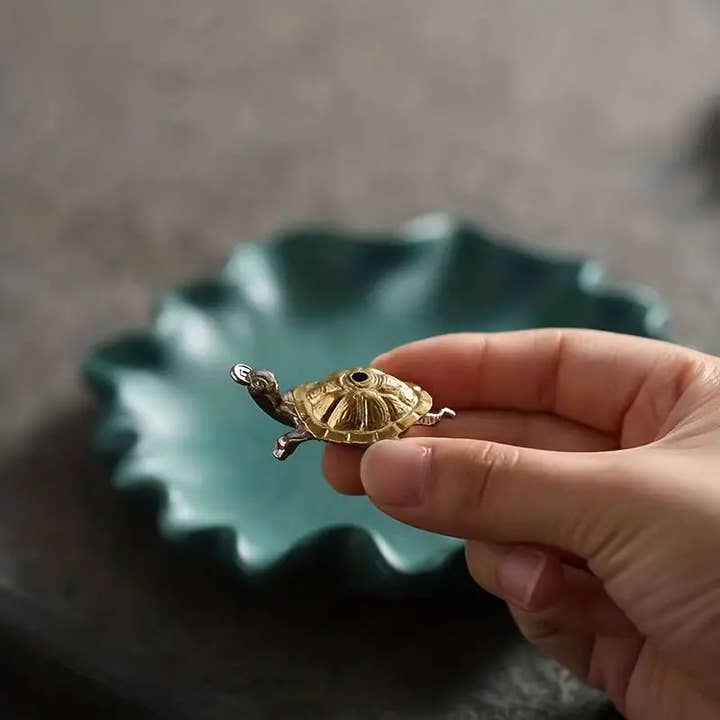 Magnifique Hearts - Wholesale Incense Holder - Turtle Mini Incense Holder Bronze/Copper Unique Piece