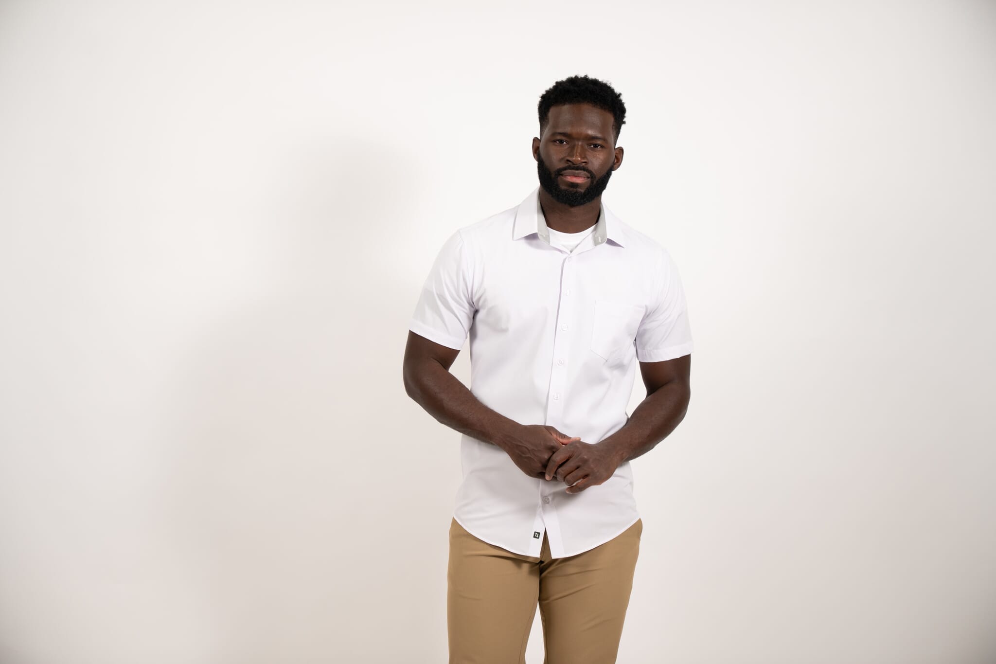 Tough Apparel - Wholesale Button Down Shirt - Men's - White Hustle Dress Shirt - Short Sleeve20