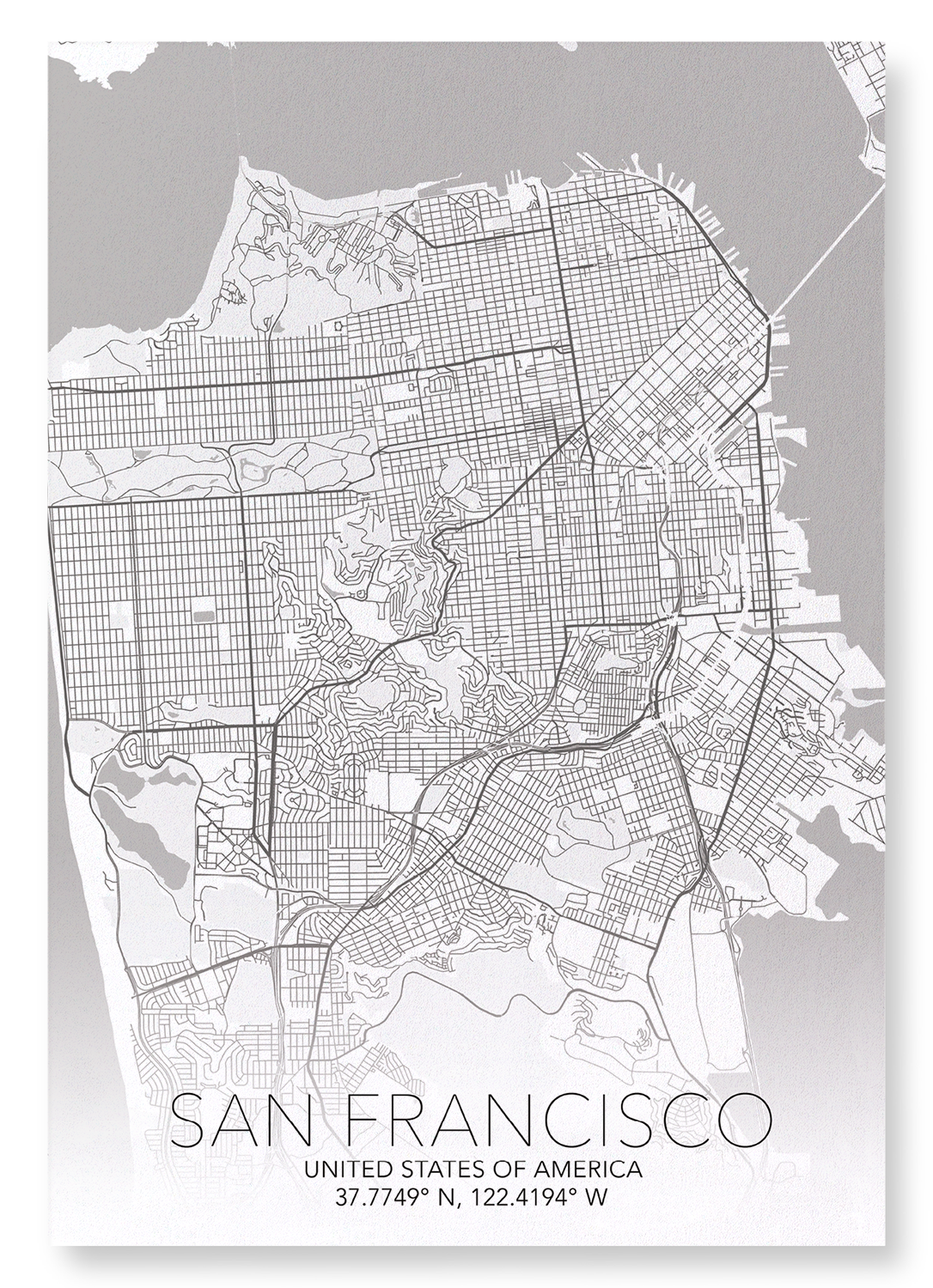 Ezen Trade – wholesale Art print – SAN FRANCISCO FULL MAP: Art Print1