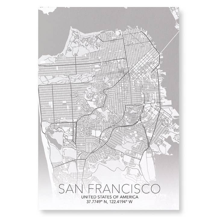 Ezen Trade – wholesale Art print – SAN FRANCISCO FULL MAP: Art Print1