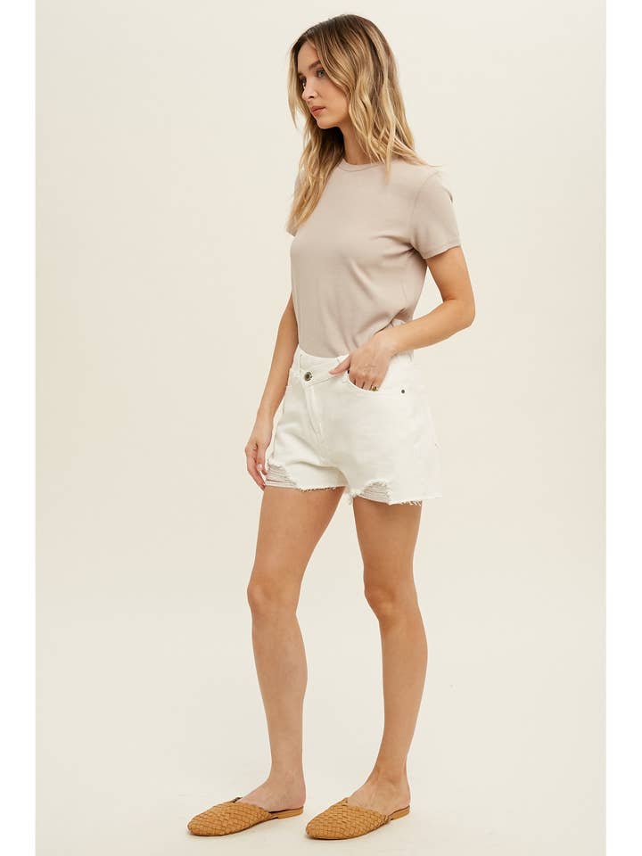 Wishlist Apparel - Wholesale T-Shirt - Women's - RIBBED KNIT BASIC T-SHIRT / WL18-171410