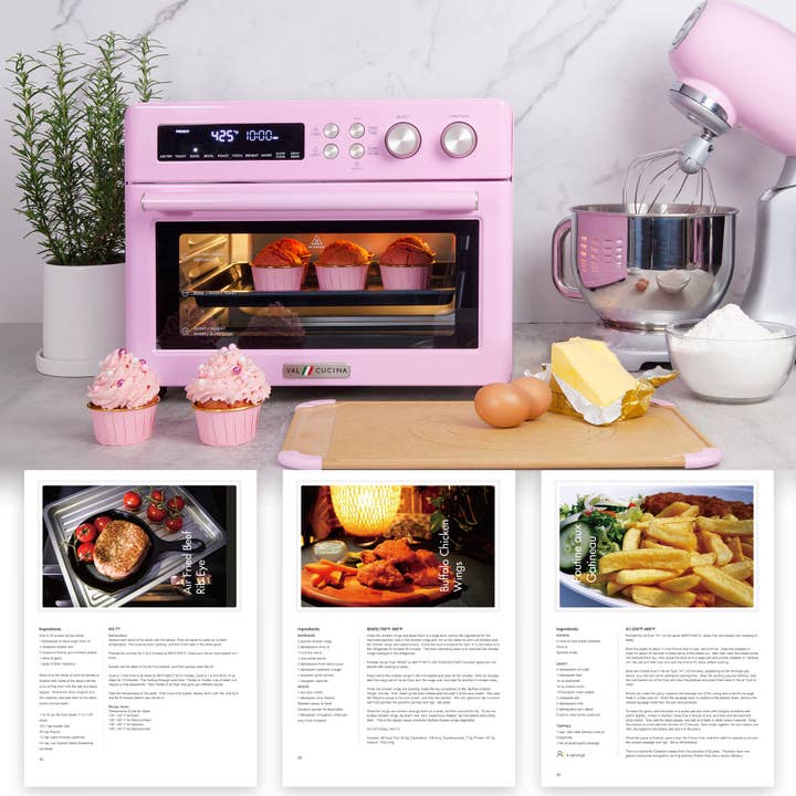 VAL CUCINA - Wholesale Kitchen Appliance - VAL CUCINA 10-in-1 Air Fryer Toaster Oven- Classic Pink8