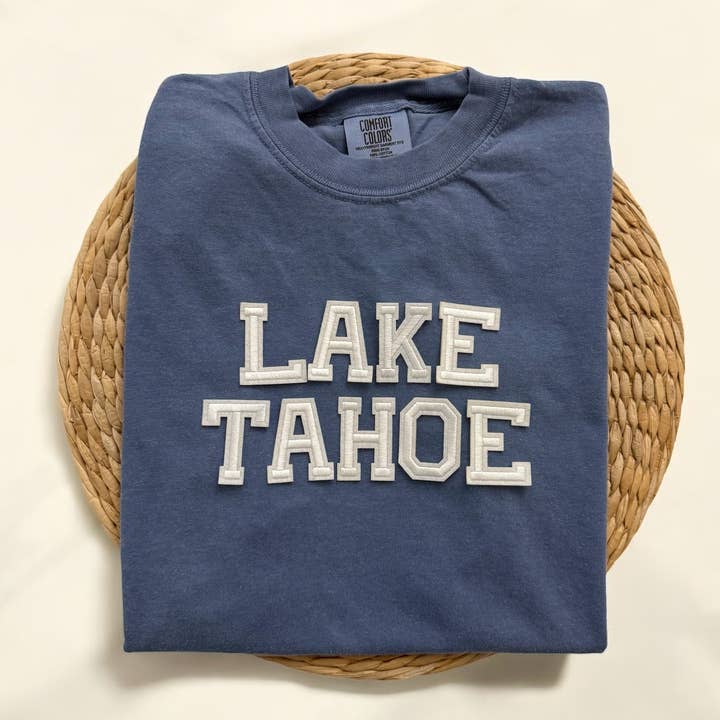 Camiseta de Manga Curta Comfort Colors Lake Tahoe Califórnia por atacado de Threads And Needles, INC.