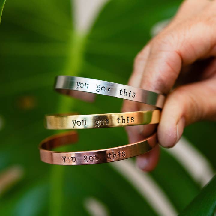 Bella Vita Jewelry - Wholesale Cuff Bracelet - Hand Stamped Mantra Cuff Bracelet | Copper Cuff