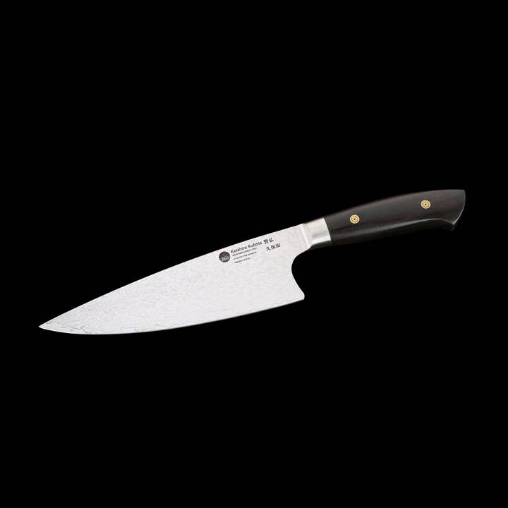 KATAHIRO KUBOTA Sense 8" damast Chef knife w/ebony handle for wholesale by Ed Mahony