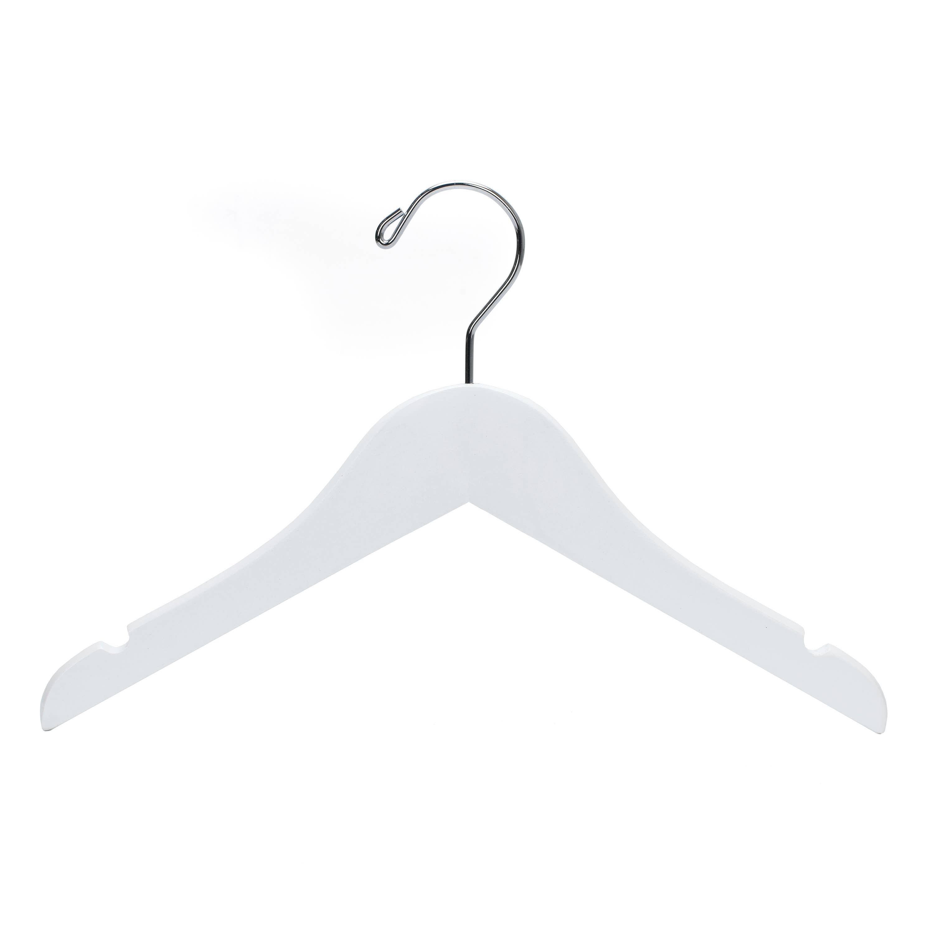 Quality Hangers - Wholesale Clothes Hangers - WK41- Kids Wooden Hanger, 12" White - 807