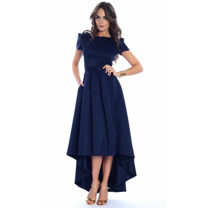 Abito senza maniche asimmetrico classico New York Navy per la vendita all'ingrosso da parte di Roserry
