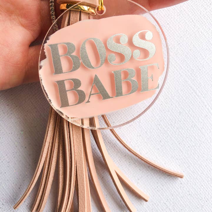 Salty Ocean Crew - Wholesale Keychain - Women's - Boss Babe Hand-Painted Acrylic Keychain1