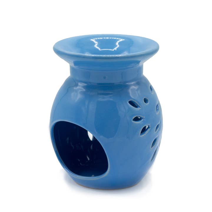 Ancient Wisdom - Wholesale Oil Warmer - Floral Oil Burner - Blue