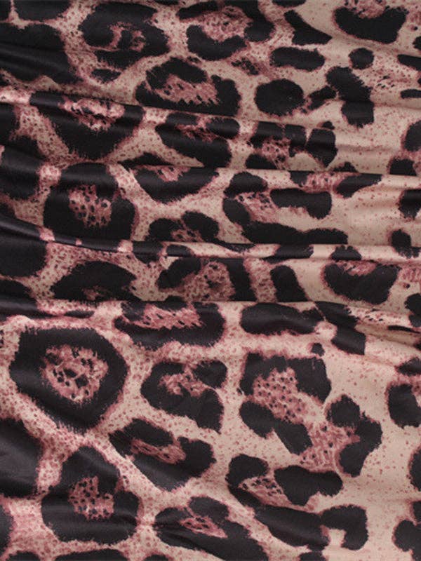 Bodycon Long Sleeves Leopard Printed Round-Neck Maxi Dresses for wholesale on Faire10