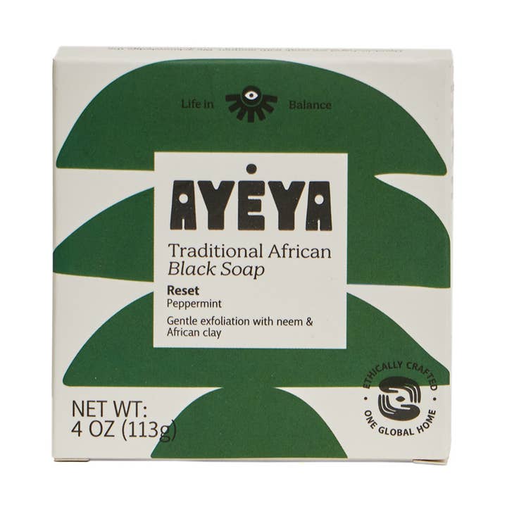 Traditional Reset African Black Soap Bar 4 oz. for wholesale by Ayéya