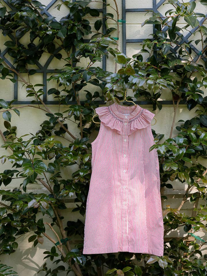 Sun House Children's - Wholesale Dress - Kids - Molly Anne Dress in Red Seersucker1