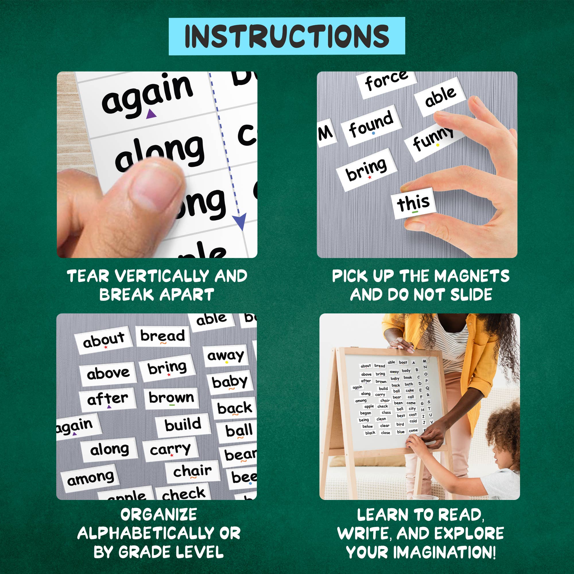 Upgraded Us - Wholesale Magnet - Kids & Baby - Poetry Tiles Sight Word Magnets Kit - 632 Sight Words5