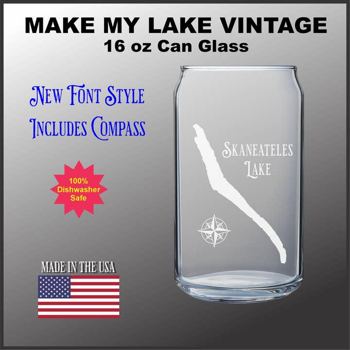 Adirondack Etching LLC - Wholesale Drinking Glass/Cup - Custom Lake Glass - 16oz Can Shape - Made in USA9