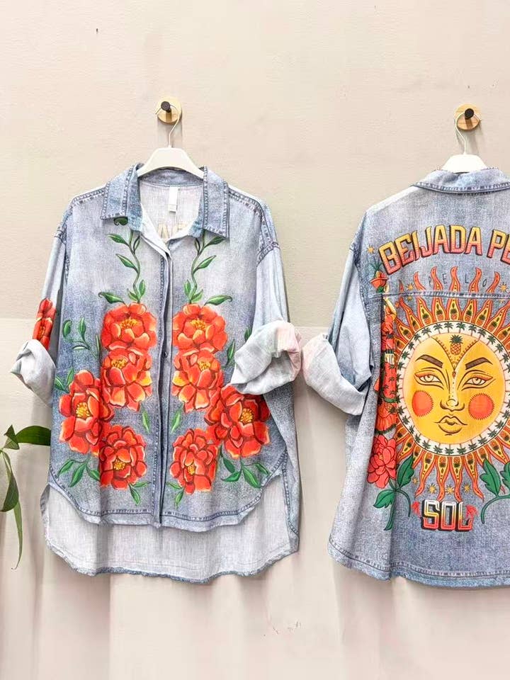 Camicia effetto denim – Stampata per la vendita all'ingrosso da parte di NOS