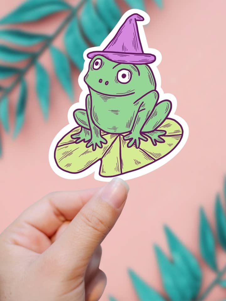 Wizard Frog Sticker for wholesale by EnchantingSunshine