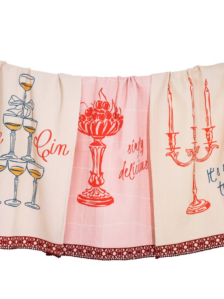 Juego de Toallas de Cocina Vintage Celebration para venta al por mayor de Tiramisu