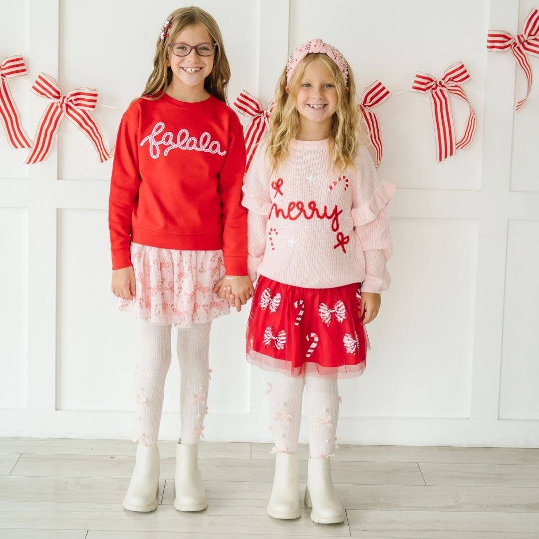 Sweet Wink - Wholesale Tutu - Kids - Candy Cane Bow Printed Christmas Tutu - Kids Clothing3