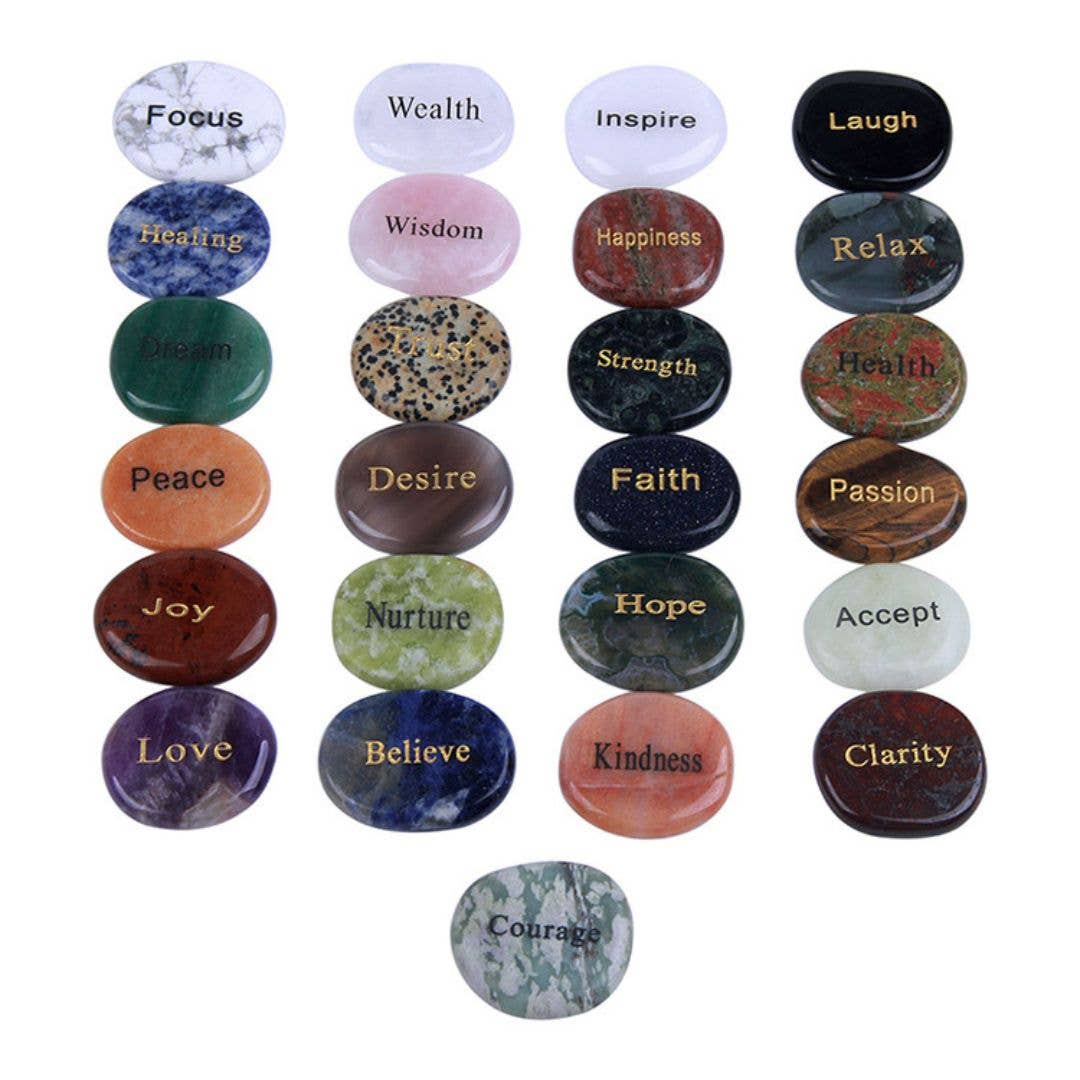 Gypsy Soul - Wholesale Spiritual Stone/Crystal - Inspirational Wish Stones-Gemstones Assortment 25 Pcs3