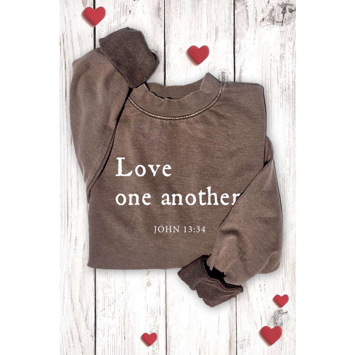 HRTandLUV - Wholesale Sweatshirt - Women's - LOVE ONE ANOTHER MINERAL GRAPHIC SWEATWHIRTS1