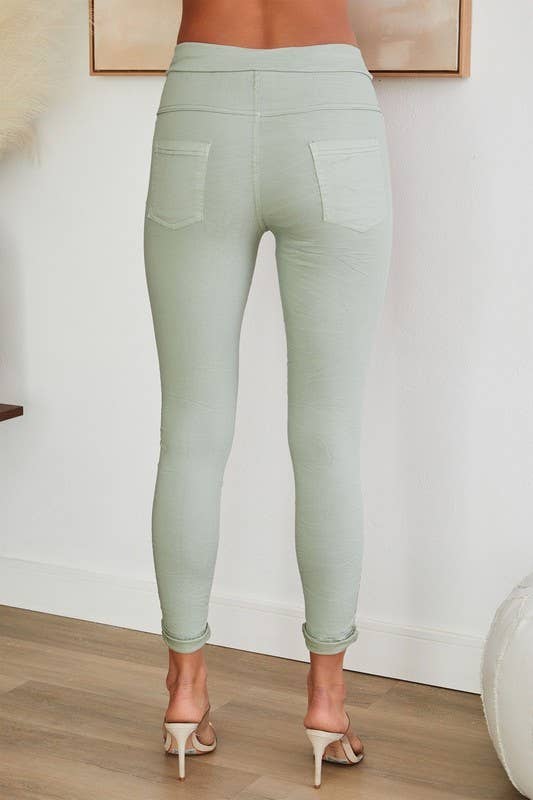 VENTI6 - Wholesale Athletic Sweatpants/Joggers - Women's - SOLID DRAWSTRING CRINKLE JOGGERS (6175-SOLID)10