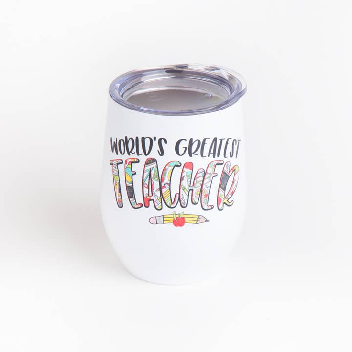 Cute Tees - Vente Gourde/bouteille isotherme - Gobelet à vin pour enseignants, tasse de professeur, meilleur professeur du monde1