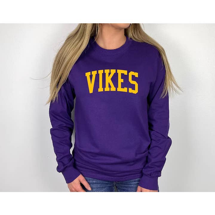 Long Sleeve Vikes T-shirt (Vikings) for wholesale by Small Town Clothing Company