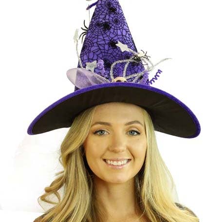 Purple Webbed Witch Hat for wholesale by KBW Global Corp.