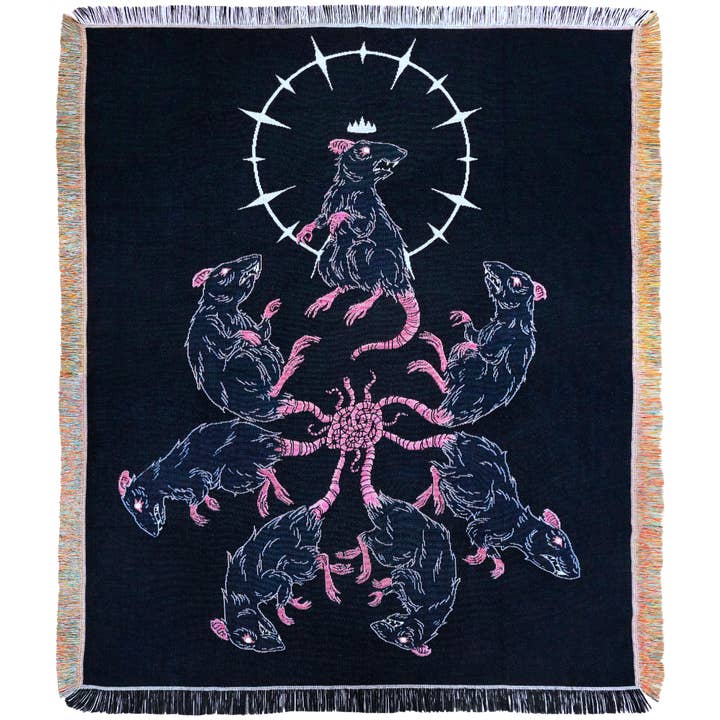 Rat King - Dark Folklore Woven Blanket for wholesale by Warm People