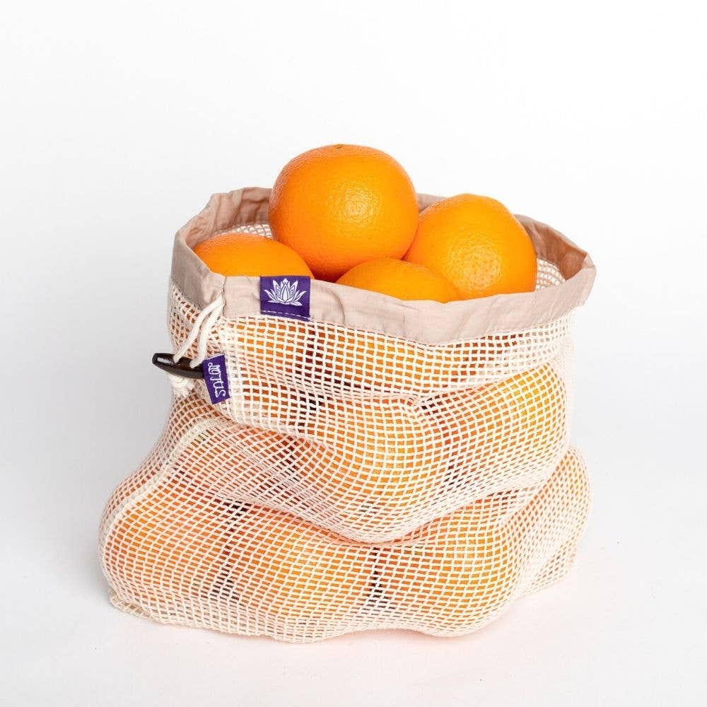 Lotus Sustainables - Wholesale Grocery/Shopping Bag - Lotus Cotton Produce Bags - 3 Set6