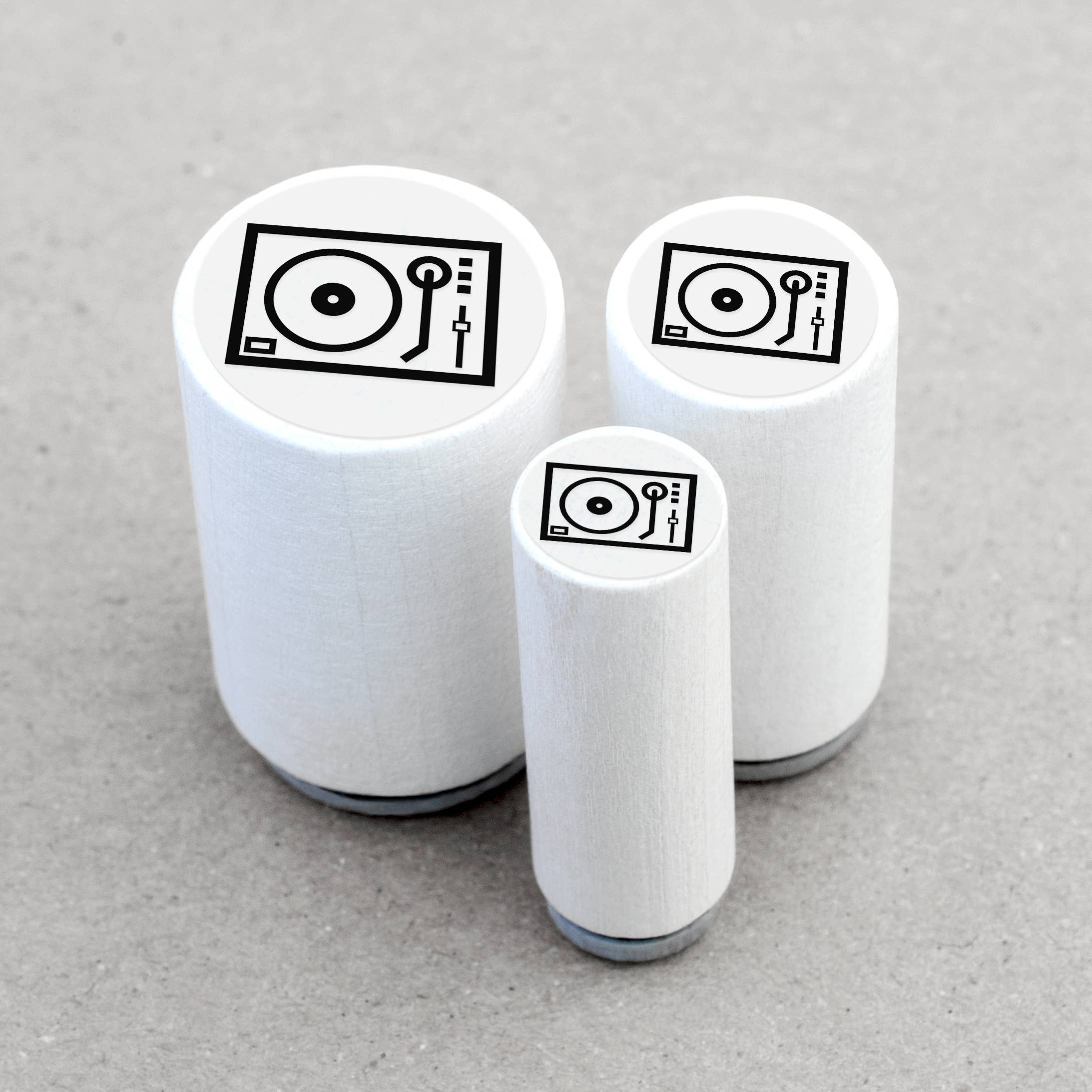 Merry and Bright - Wholesale Rubber/Decorative Stamp - Ministamp record player1