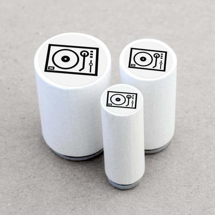 Merry and Bright - Wholesale Rubber/Decorative Stamp - Ministamp record player1