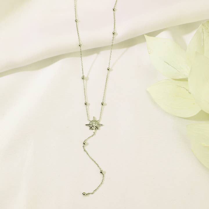 Kapyco – wholesale Y-neck/lariat necklace – stainless steel north star necklace -BJ2102111