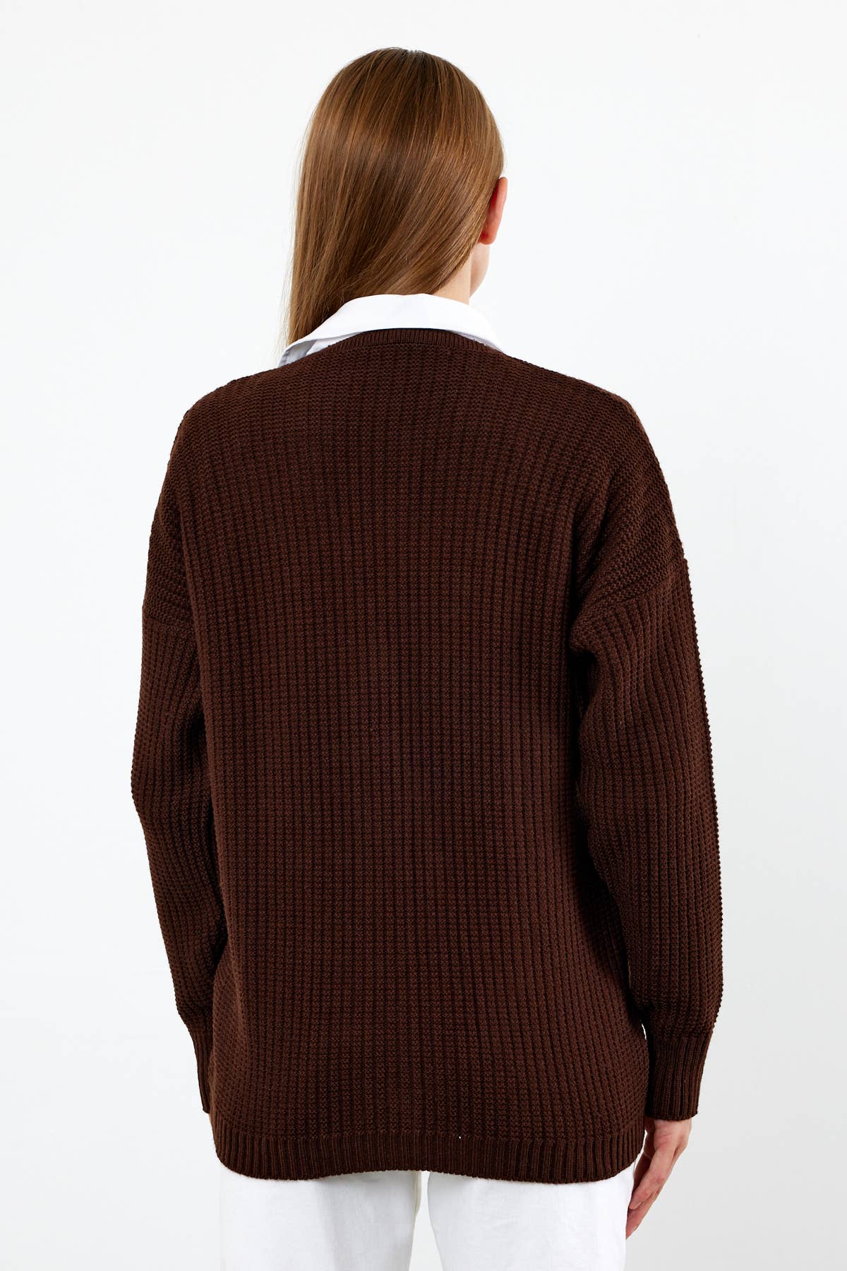 VAV NEW YORK - Vente Cardigan – femme - Cardigan en tricot à fleurs Cardigan en tricot mi-long - 38104