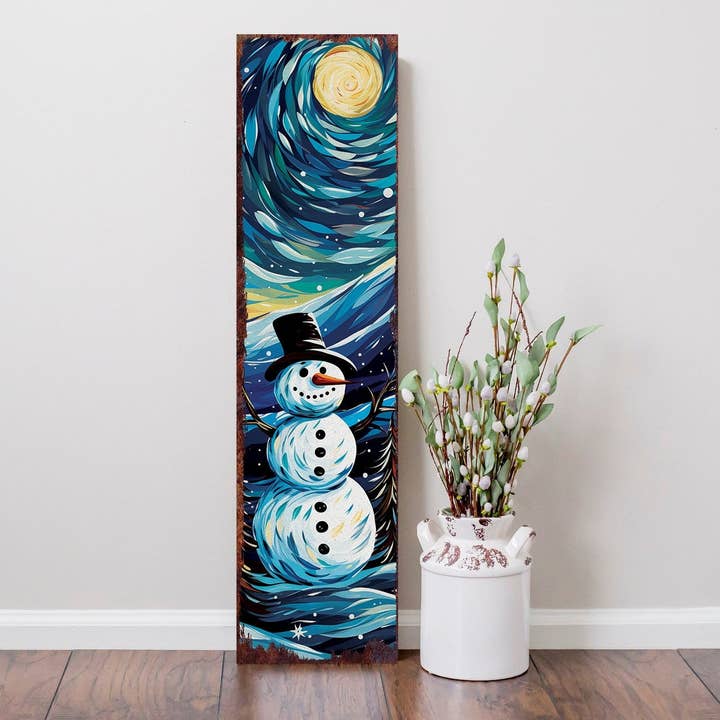 TX USA Corporation - Wholesale Christmas Wall Art - 36in Snowman Merry Christmas Porch Sign - Front Porch Welcome Sign, Modern Farmhouse Wall Decor, Vintage Christmas Decor for Outdoor