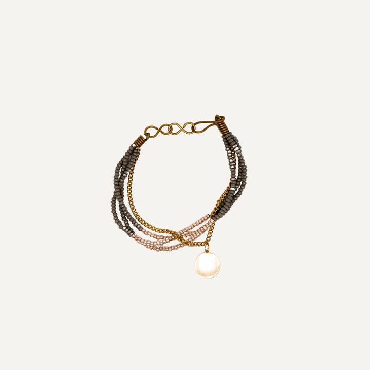 Lamu Brand - Vendita all'ingrosso Bracciale con perline - Bracciale Maasai Moris grigio