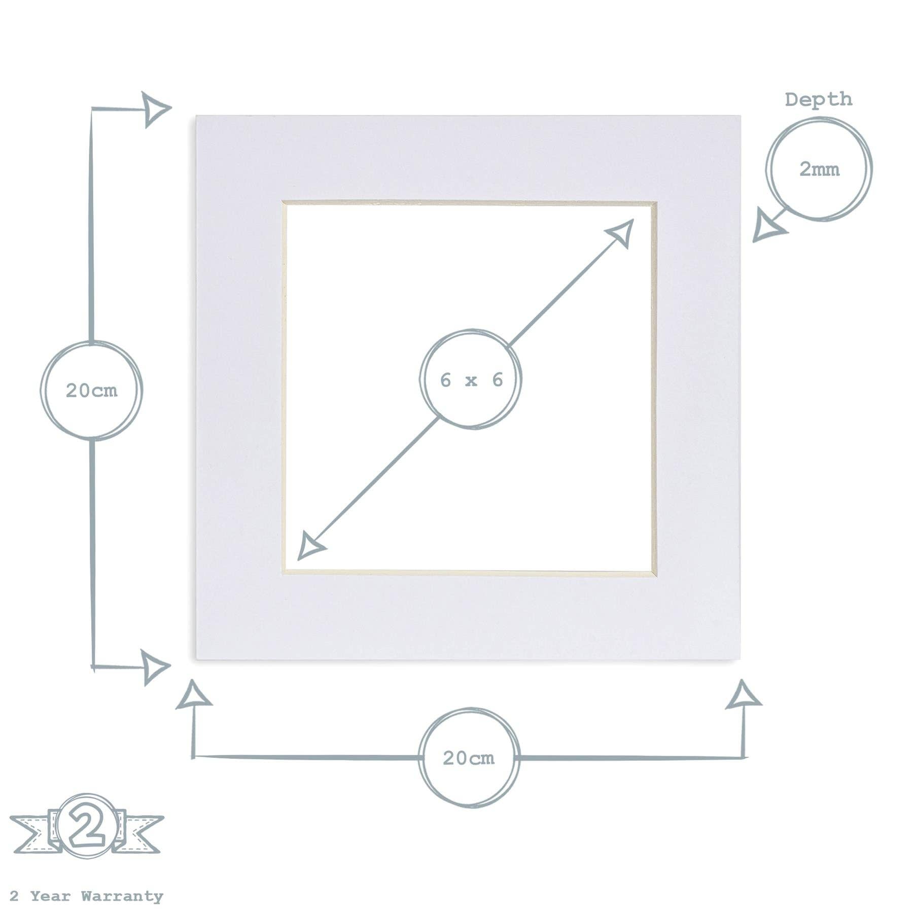 Rinkit Ltd – Großhandel Bilderrahmen – Nicola Spring Passepartout 8x8 Rahmen Fotogröße 6x6 weiß2