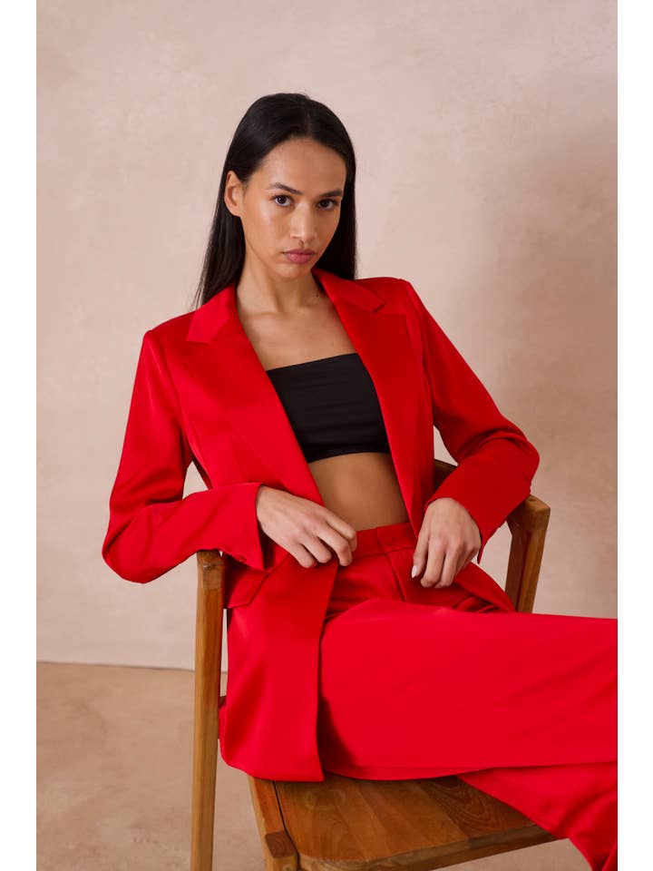 Attentif Paris - Vente Veste de tailleur – femme - Veste cintrée unie en satin54