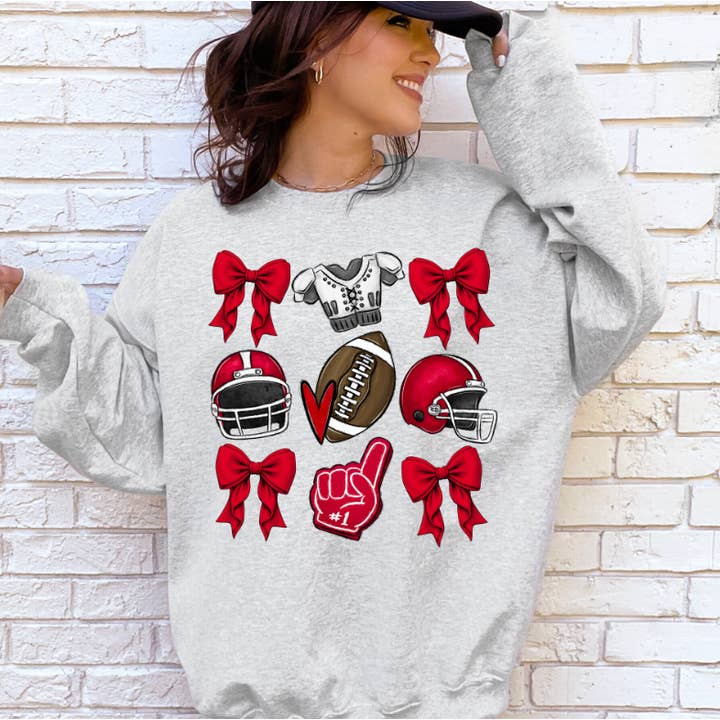 Sweatshirt Football et Nœuds Jour de Match pour la vente par Under The Lights Designs