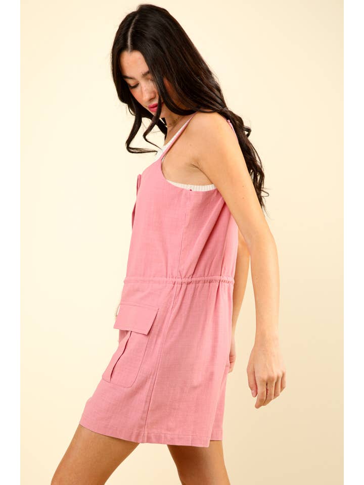 VERY J - Vendita all'ingrosso Tutina - Donna - Pagliaccetto in tessuto solido con bottoni NP704464