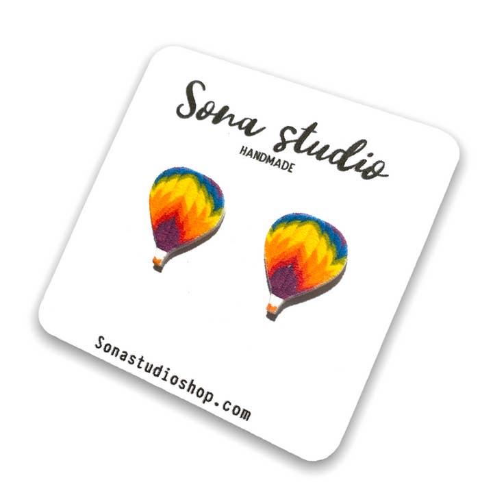 Sona Studio - Wholesale Stud/Post Earrings - Hot Air Balloon Earrings