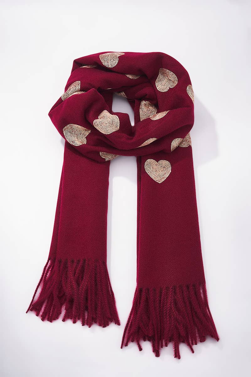 BYREN | ÉLINE L'ATELIER - Venta al por mayor Bufanda - Mujer - Bufanda de lana con estampado de corazones FL213DF6