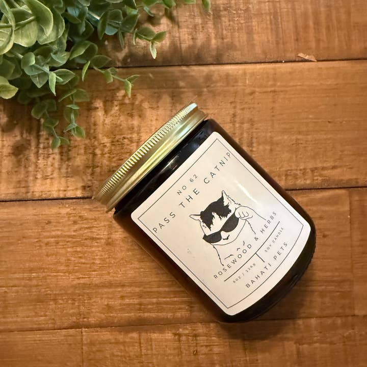 Bahati Pets - Wholesale Jar/Filled Candle - Pass The Catnip 8 oz 100% Soy Candle