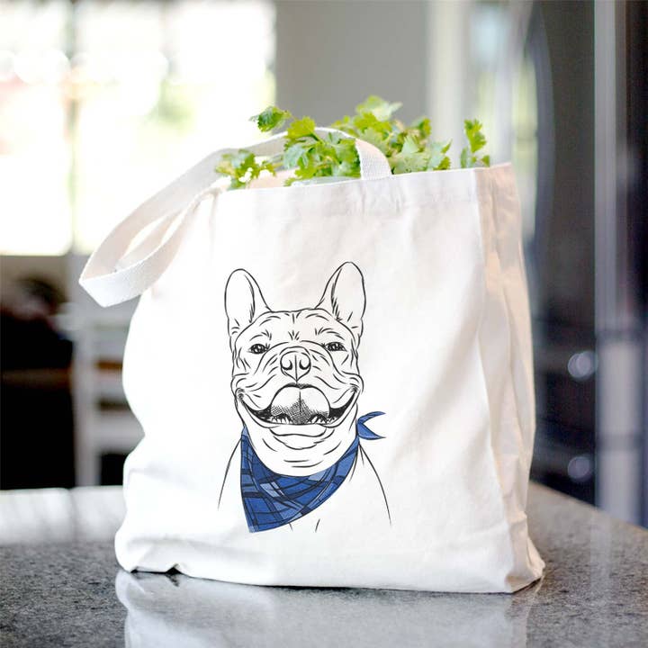 Beige Gaston the French Bulldog - Tote Bag for wholesale on Faire3