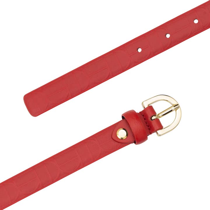 dudu - Wholesale Belt - Women's - Dudu Thin Skinny Belt For Womens Stamped Red1
