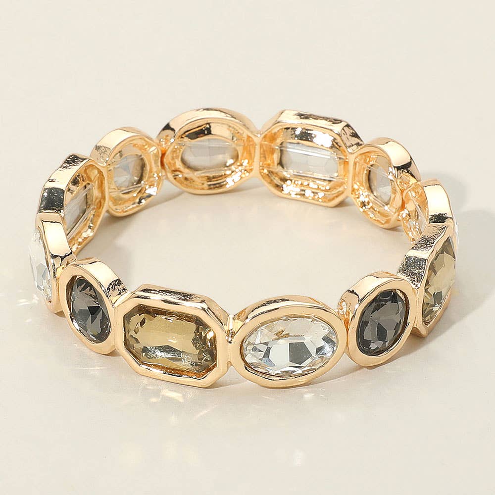 Sensibling Corp. – Pulseira por atacado – Pulseira Elástica com Pedra Oval de Corte Esmeralda Acentuada1