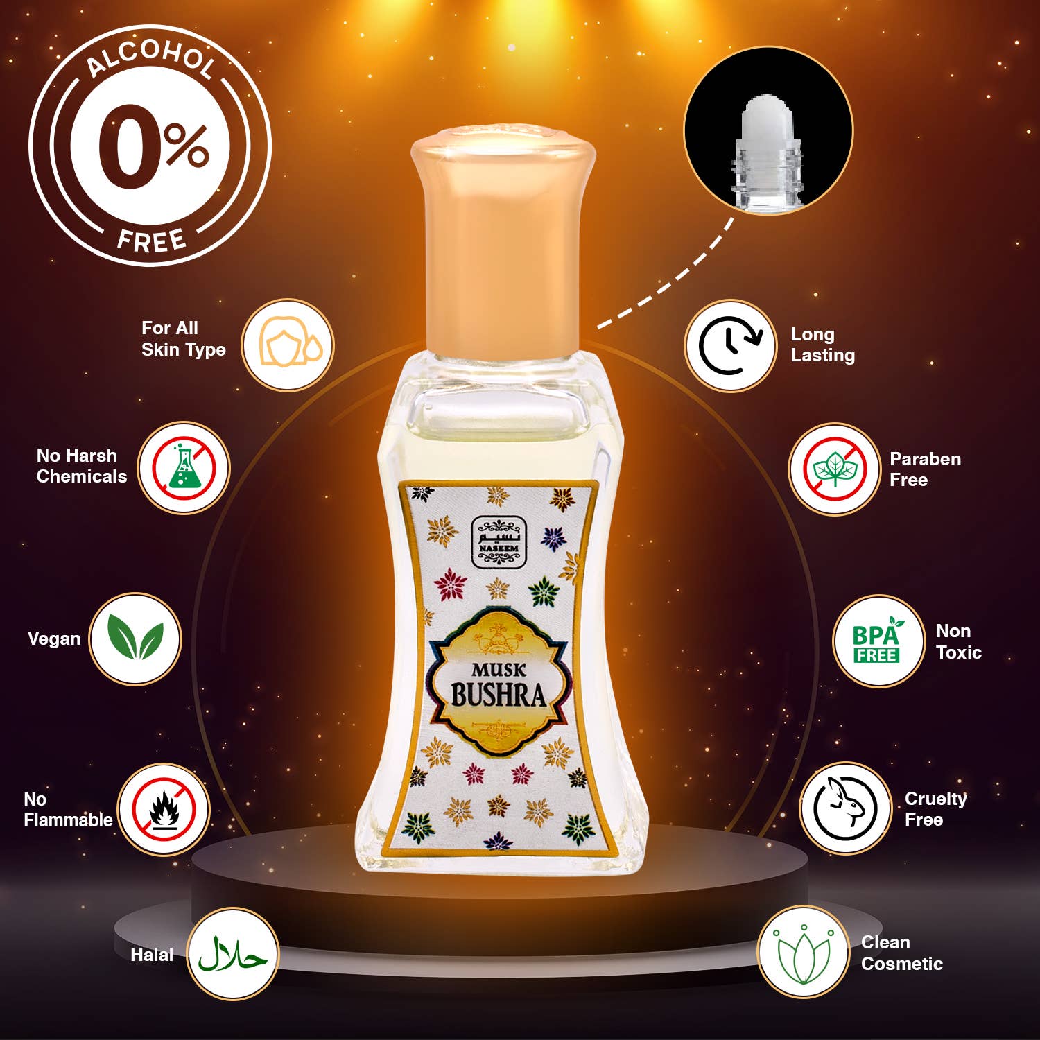 NASEEM – wholesale Roll-on fragrance – MUSK BUSHRA Roll On Perfume Oil Fruity Musk Womens Fragrance2
