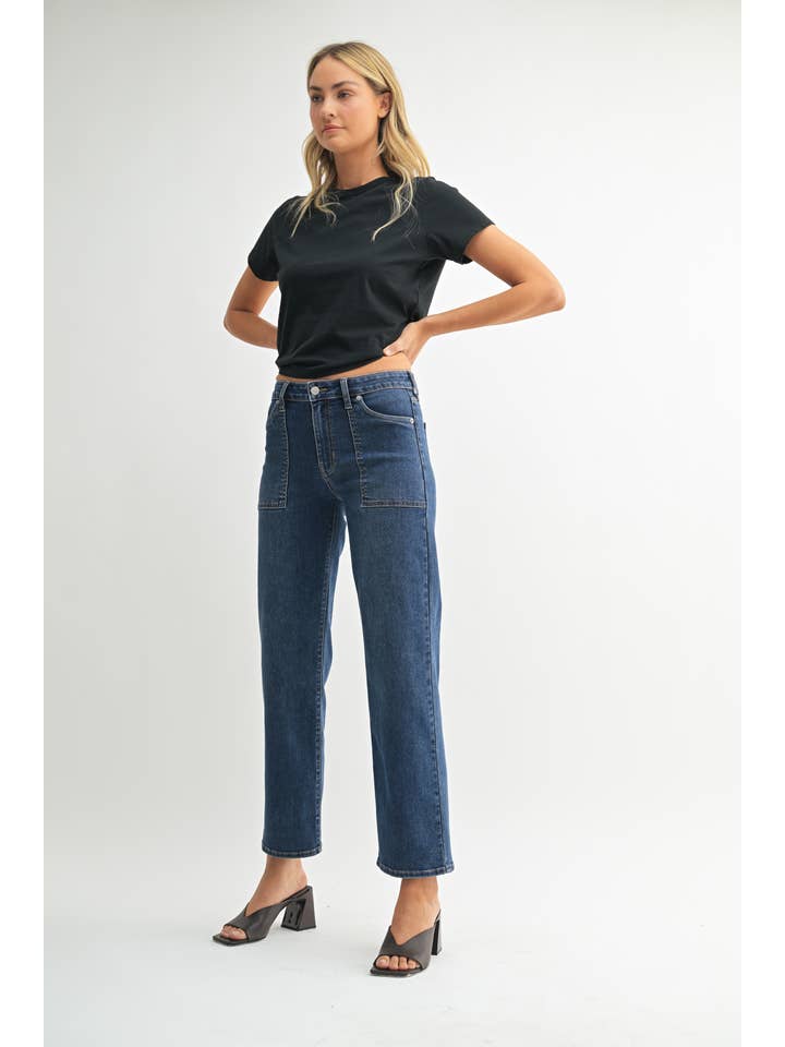 Just USA Jeans - Wholesale Jeans - Women's - JP389 - DK - Utility Pocket Relaxed Jean